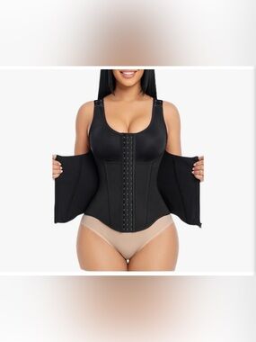 Yianna Women’s Black Waist Trainer Shapewear Vest NEW LARGE